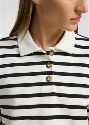 Wada ls stripe polo Snowwhite/Black Selected Femme